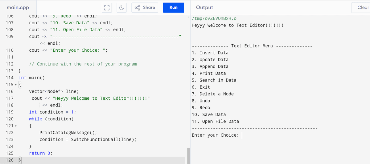 CLI Text Editor screenshot